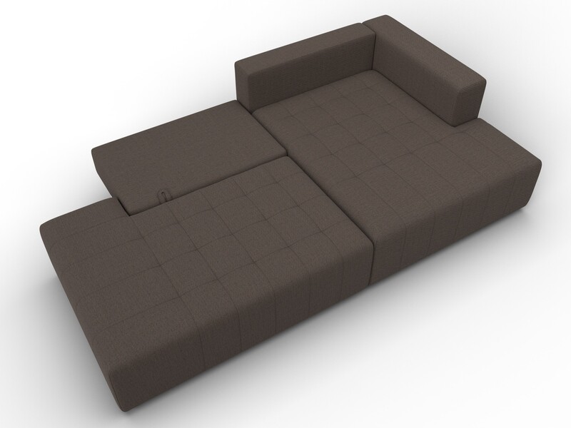 Диван угловой Лига-103 НПБ угол правый, Рогожка, Амур 05 коричневый