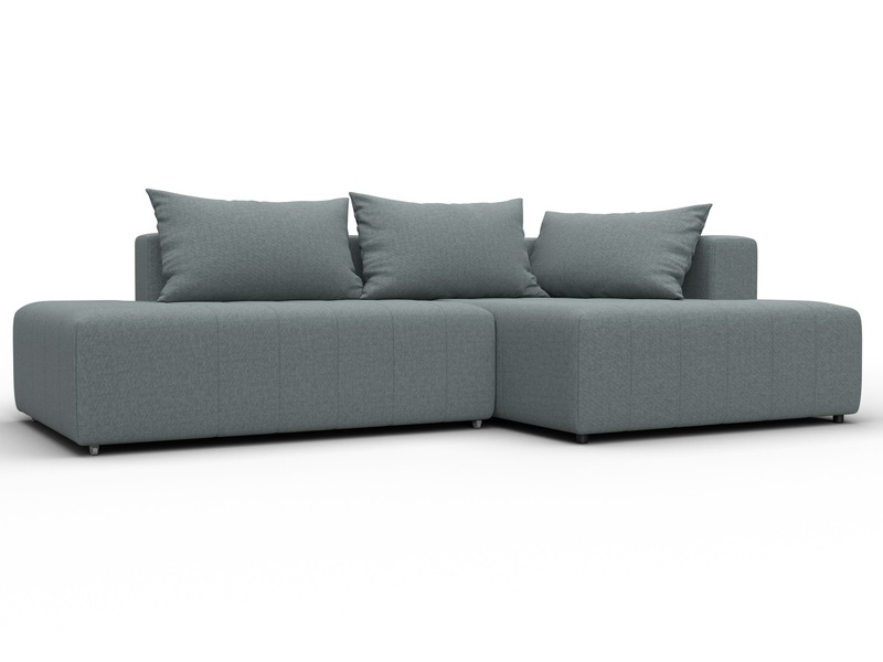 Диван угловой Лига-103 НПБ угол правый, Рогожка, Амур 07 серый