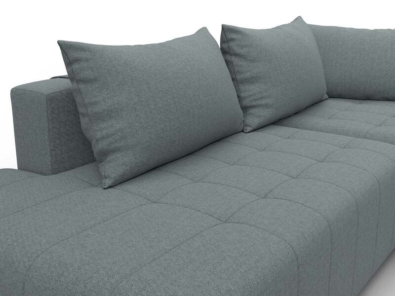 Диван угловой Лига-103 НПБ угол правый, Рогожка, Амур 07 серый