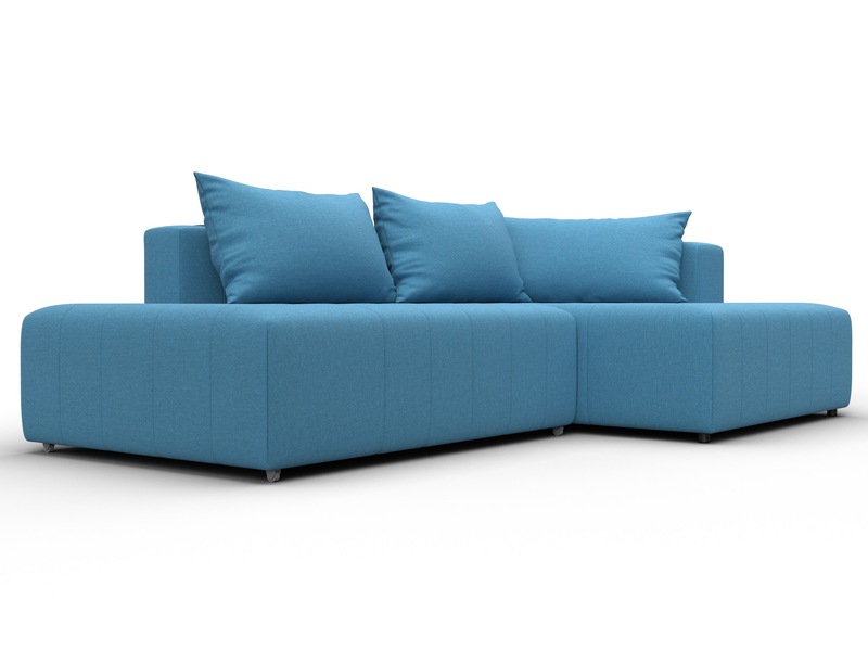 Диван угловой Лига-103 НПБ угол правый, Рогожка, Амур 10 голубой