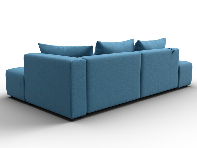 Диван угловой Лига-103 НПБ угол правый, Рогожка, Амур 10 голубой