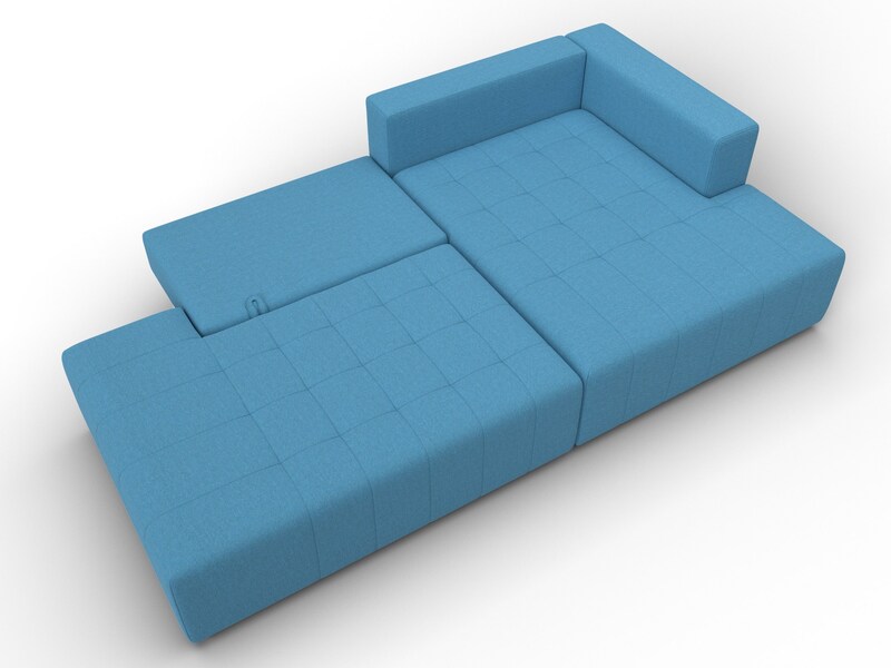 Диван угловой Лига-103 НПБ угол правый, Рогожка, Амур 10 голубой