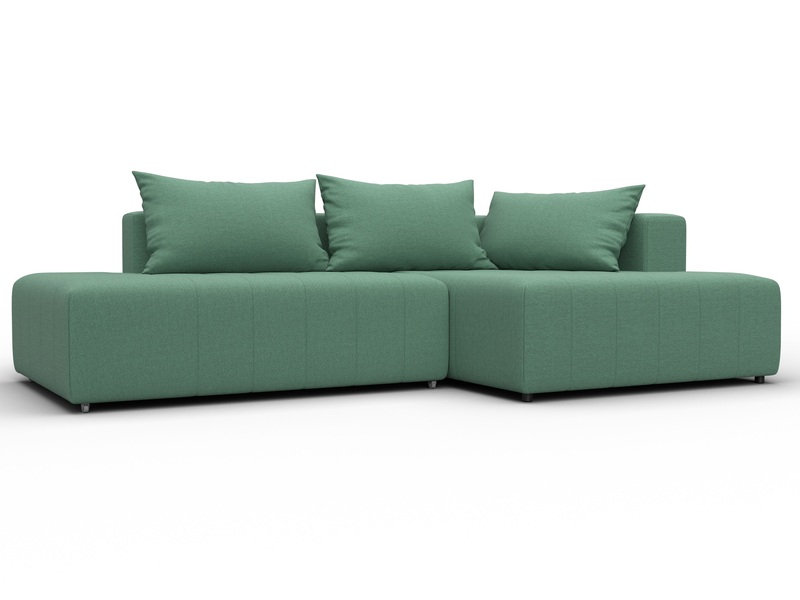 Диван угловой Лига-103 НПБ угол правый, Рогожка, Амур 11 зеленый