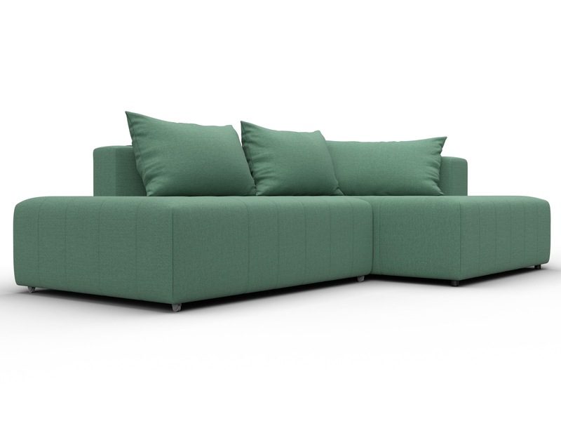 Диван угловой Лига-103 НПБ угол правый, Рогожка, Амур 11 зеленый