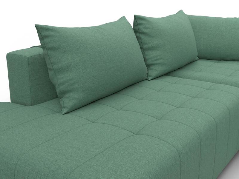 Диван угловой Лига-103 НПБ угол правый, Рогожка, Амур 11 зеленый