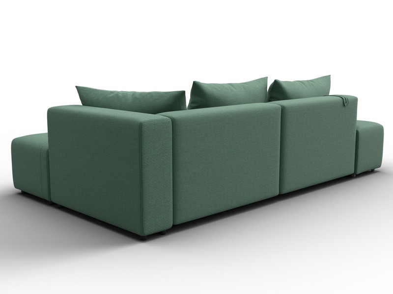 Диван угловой Лига-103 НПБ угол правый, Рогожка, Амур 11 зеленый