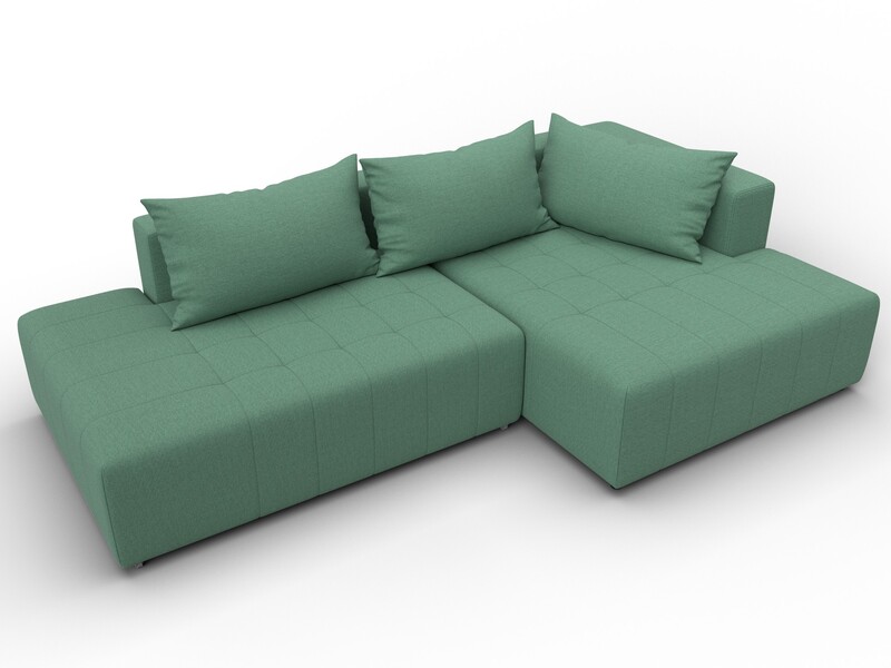 Диван угловой Лига-103 НПБ угол правый, Рогожка, Амур 11 зеленый