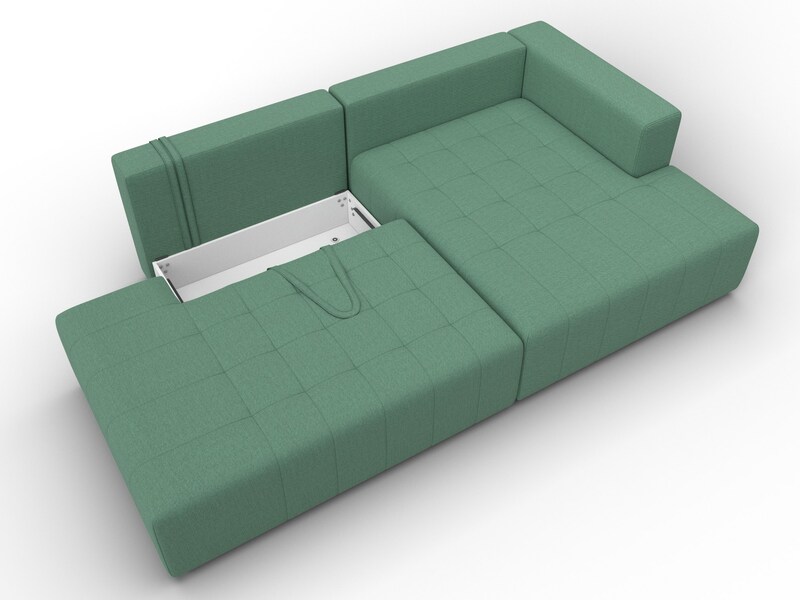 Диван угловой Лига-103 НПБ угол правый, Рогожка, Амур 11 зеленый