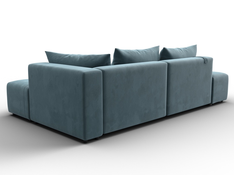 Диван угловой Лига-103 НПБ угол правый, Велюр, SEVEN 113 бирюзовый