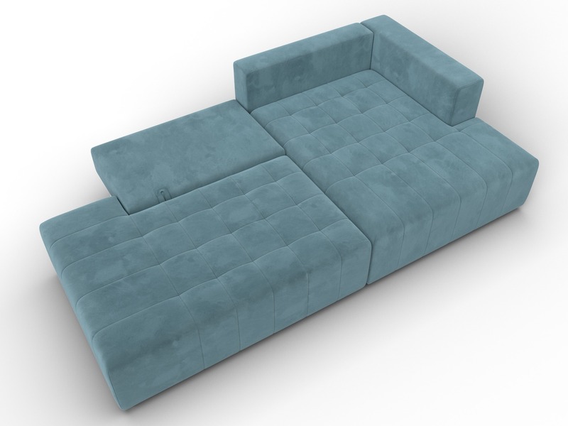 Диван угловой Лига-103 НПБ угол правый, Велюр, SEVEN 113 бирюзовый