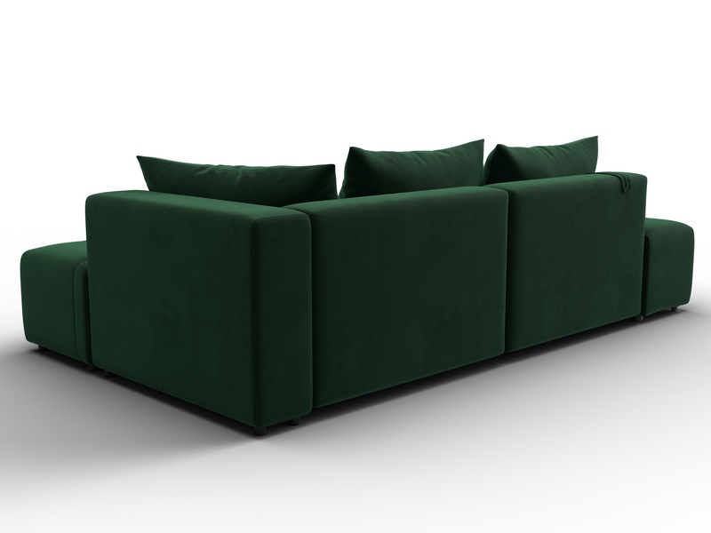 Диван угловой Лига-103 НПБ угол правый, Велюр, SEVEN 626 зеленый