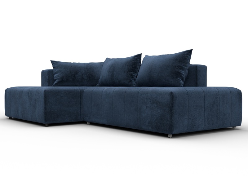 Диван угловой Лига-103 НПБ угол левый, Велюр, TOWER 13 синий