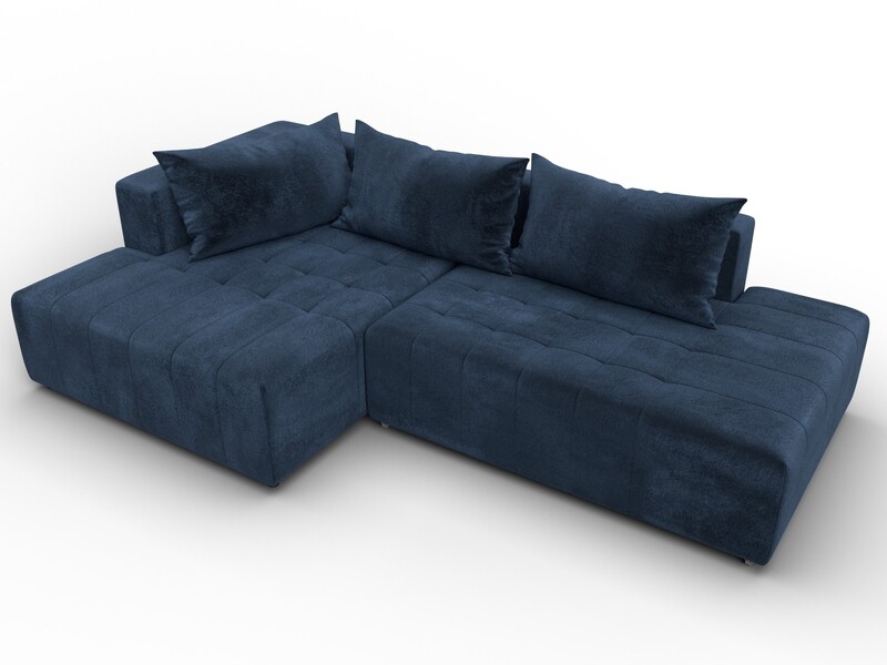 Диван угловой Лига-103 НПБ угол левый, Велюр, TOWER 13 синий