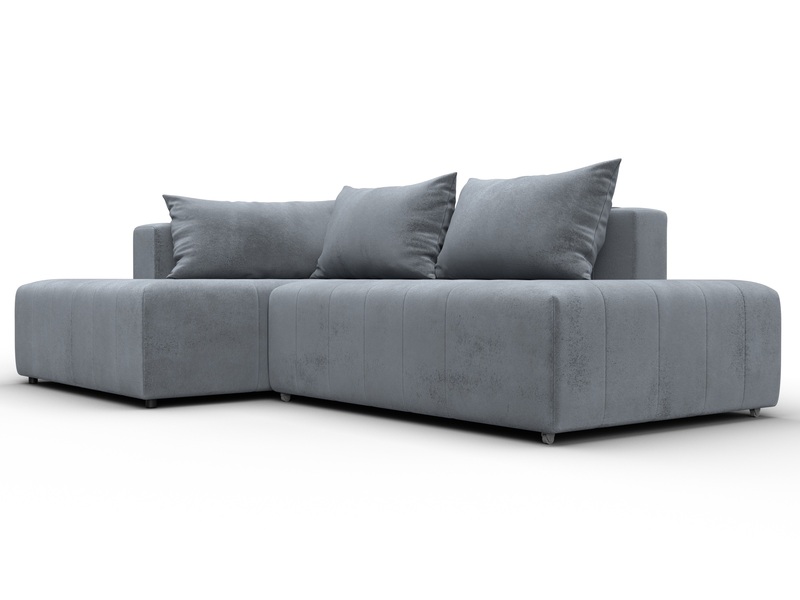 Диван угловой Лига-103 НПБ угол левый, Велюр, TOWER 10 серый