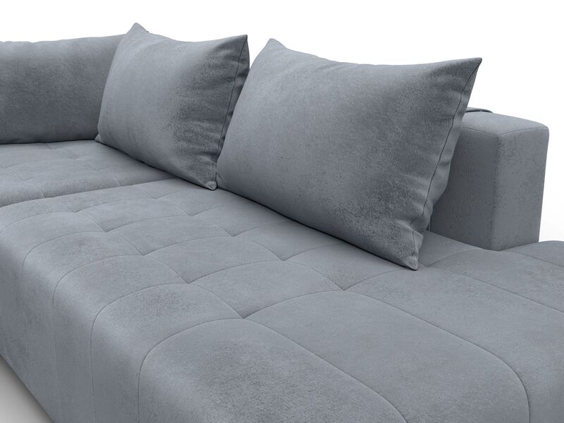 Диван угловой Лига-103 НПБ угол левый, Велюр, TOWER 10 серый