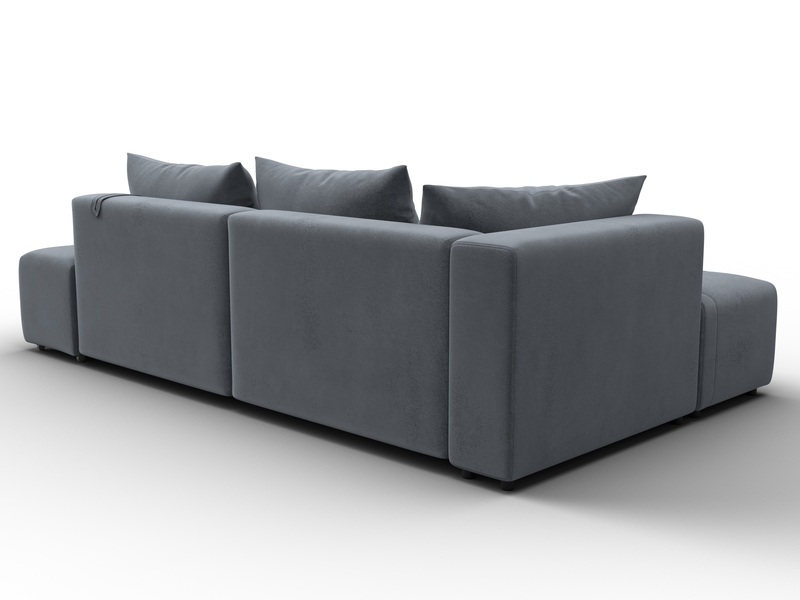 Диван угловой Лига-103 НПБ угол левый, Велюр, TOWER 10 серый