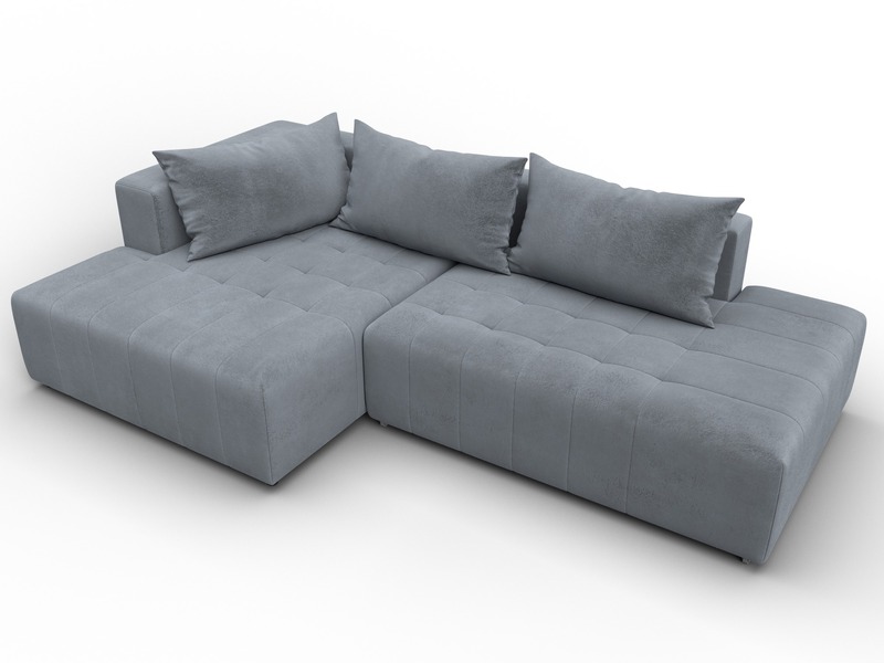 Диван угловой Лига-103 НПБ угол левый, Велюр, TOWER 10 серый