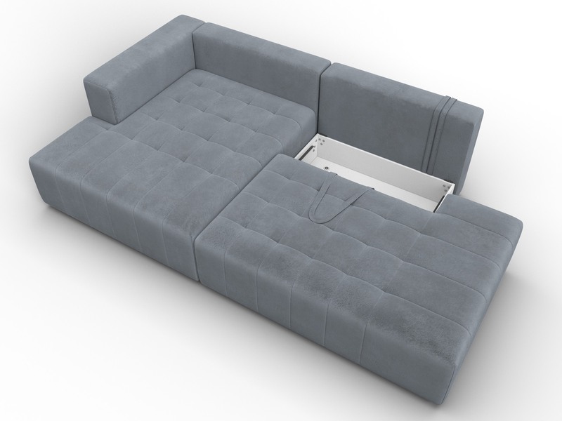 Диван угловой Лига-103 НПБ угол левый, Велюр, TOWER 10 серый