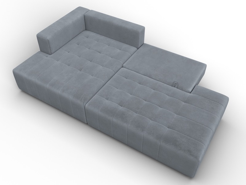 Диван угловой Лига-103 НПБ угол левый, Велюр, TOWER 10 серый