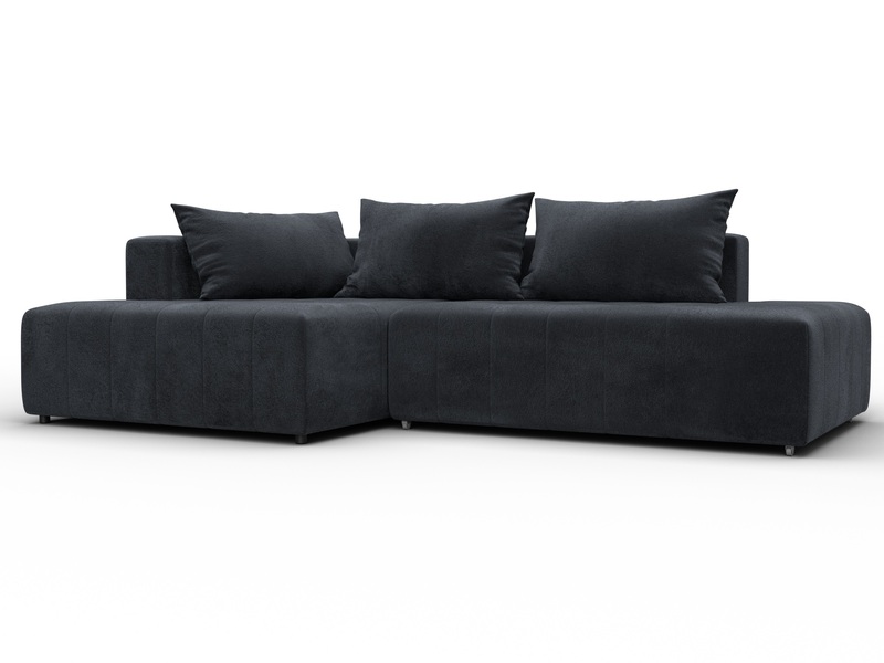 Диван угловой Лига-103 НПБ угол левый, Велюр, TOWER 11 темно-серый