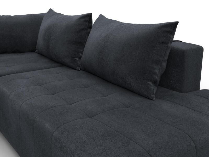 Диван угловой Лига-103 НПБ угол левый, Велюр, TOWER 11 темно-серый