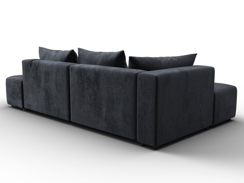 Диван угловой Лига-103 НПБ угол левый, Велюр, TOWER 11 темно-серый