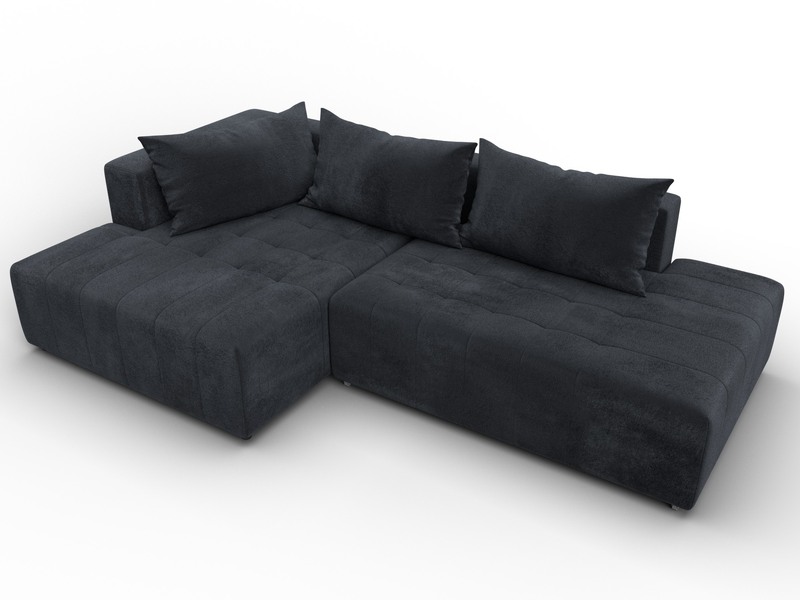 Диван угловой Лига-103 НПБ угол левый, Велюр, TOWER 11 темно-серый