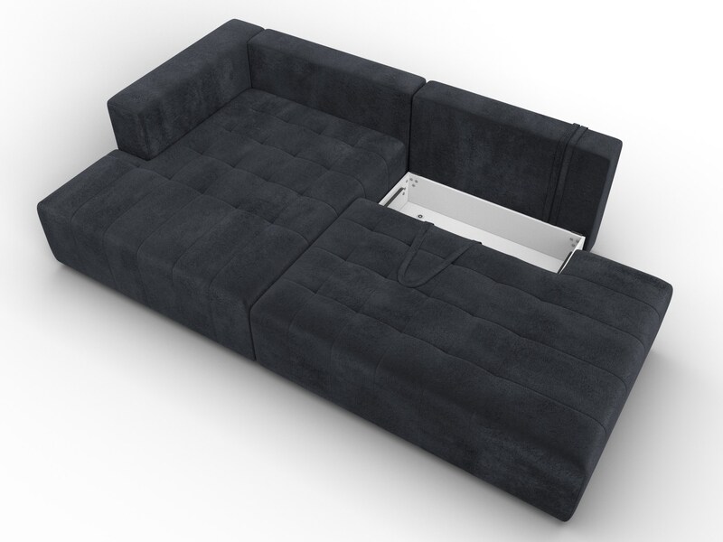 Диван угловой Лига-103 НПБ угол левый, Велюр, TOWER 11 темно-серый