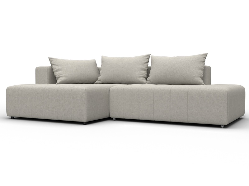 Диван угловой Лига-103 НПБ угол левый, Рогожка, Амур 02 бежевый