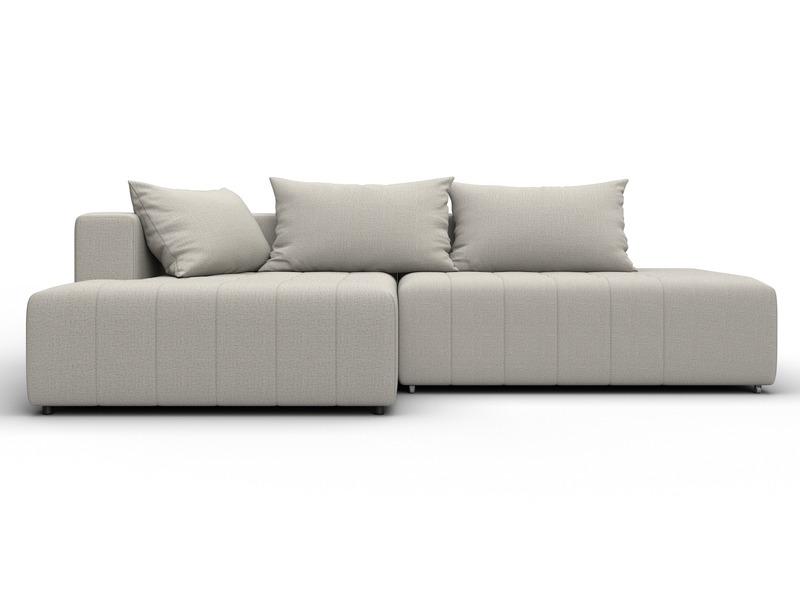 Диван угловой Лига-103 НПБ угол левый, Рогожка, Амур 02 бежевый