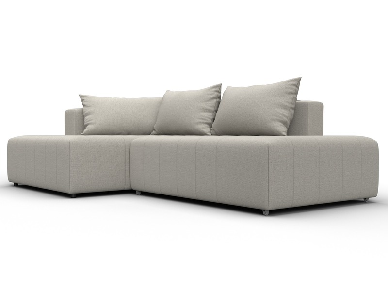 Диван угловой Лига-103 НПБ угол левый, Рогожка, Амур 02 бежевый