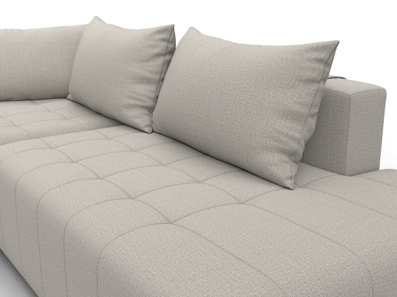 Диван угловой Лига-103 НПБ угол левый, Рогожка, Амур 02 бежевый