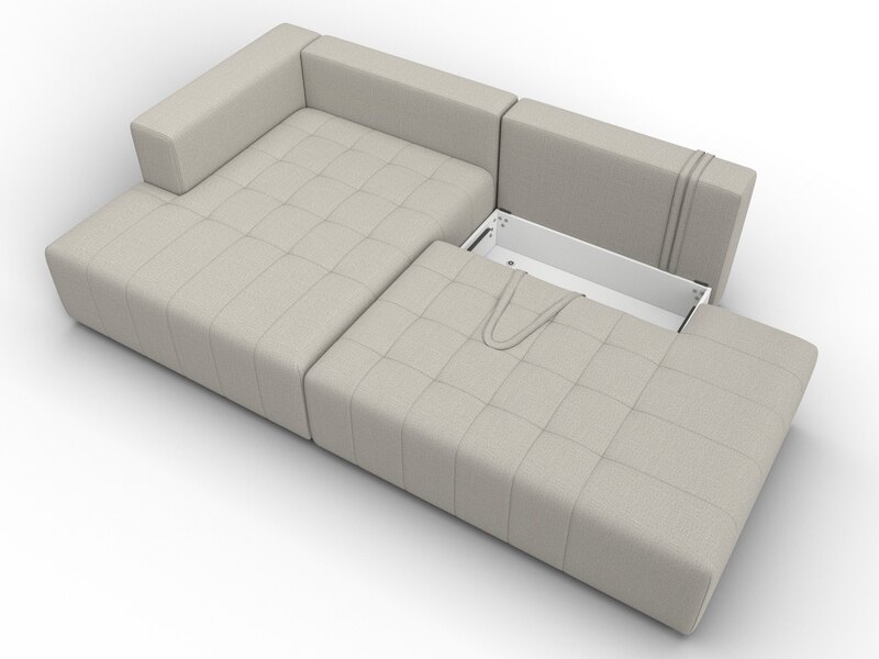 Диван угловой Лига-103 НПБ угол левый, Рогожка, Амур 02 бежевый