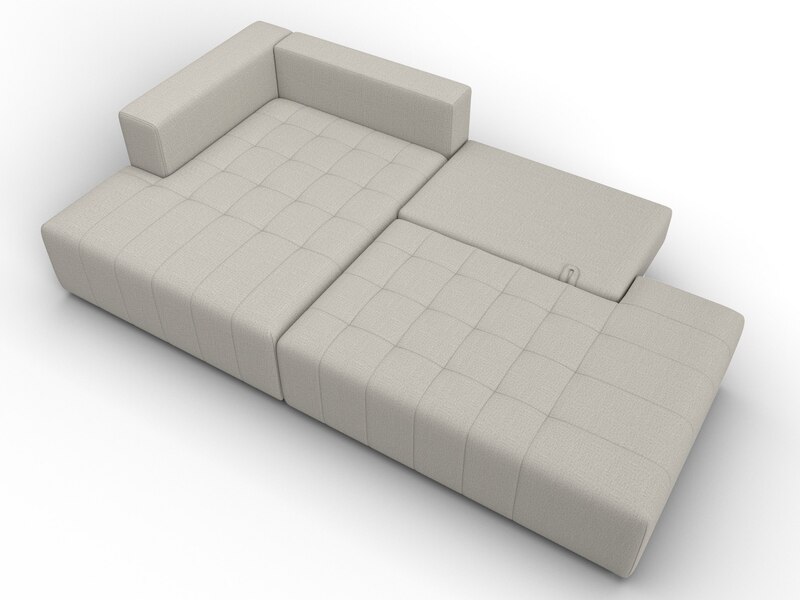 Диван угловой Лига-103 НПБ угол левый, Рогожка, Амур 02 бежевый