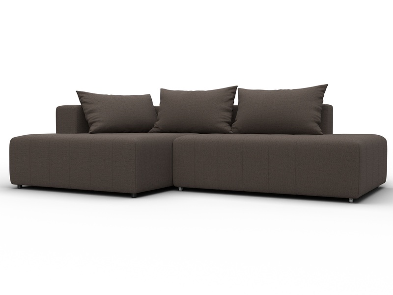 Диван угловой Лига-103 НПБ угол левый, Рогожка, Амур 05 коричневый