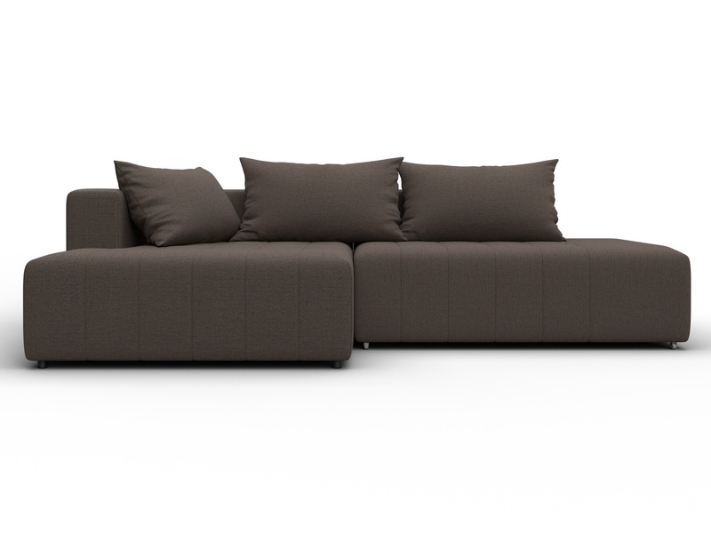 Диван угловой Лига-103 НПБ угол левый, Рогожка, Амур 05 коричневый