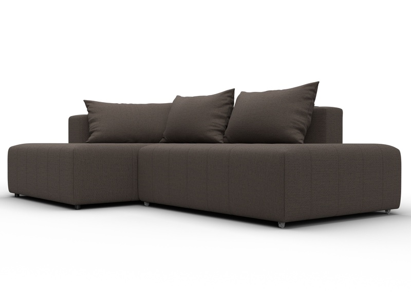 Диван угловой Лига-103 НПБ угол левый, Рогожка, Амур 05 коричневый