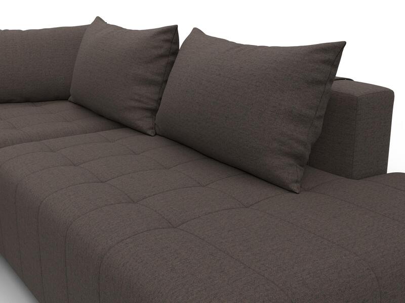 Диван угловой Лига-103 НПБ угол левый, Рогожка, Амур 05 коричневый