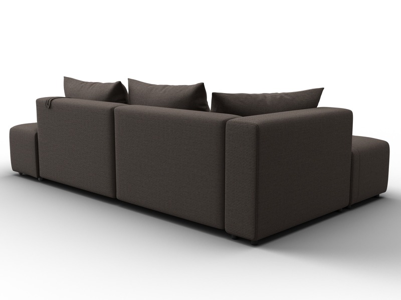 Диван угловой Лига-103 НПБ угол левый, Рогожка, Амур 05 коричневый