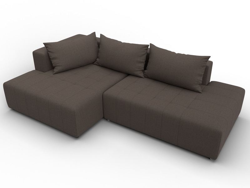 Диван угловой Лига-103 НПБ угол левый, Рогожка, Амур 05 коричневый