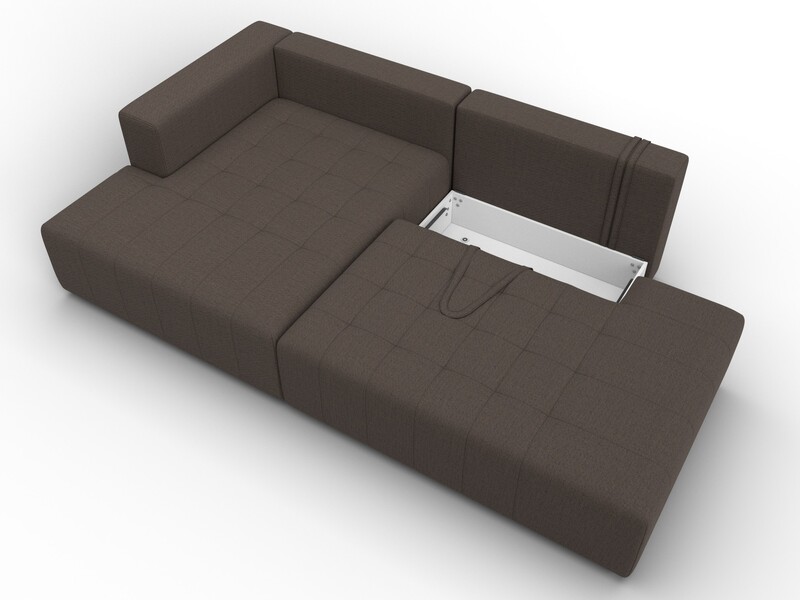 Диван угловой Лига-103 НПБ угол левый, Рогожка, Амур 05 коричневый