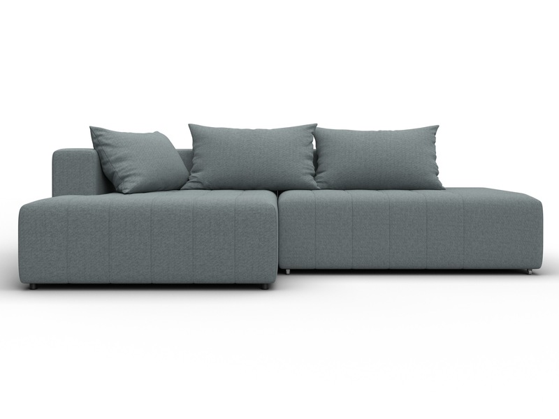 Диван угловой Лига-103 НПБ угол левый, Рогожка, Амур 07 серый