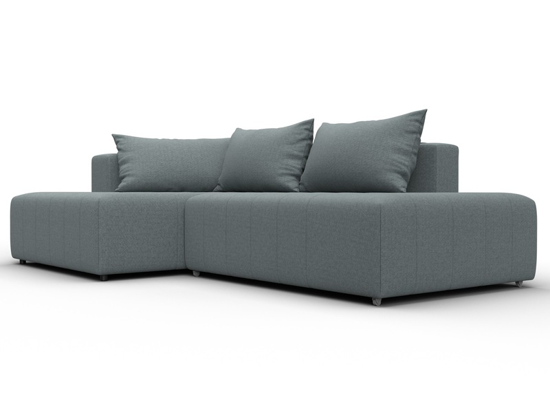 Диван угловой Лига-103 НПБ угол левый, Рогожка, Амур 07 серый