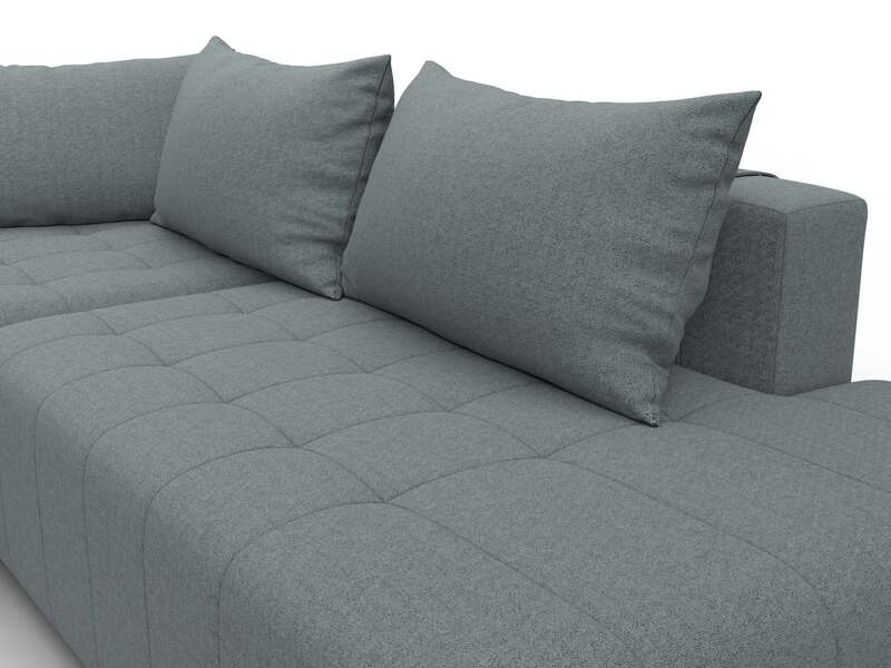 Диван угловой Лига-103 НПБ угол левый, Рогожка, Амур 07 серый