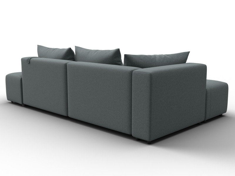 Диван угловой Лига-103 НПБ угол левый, Рогожка, Амур 07 серый