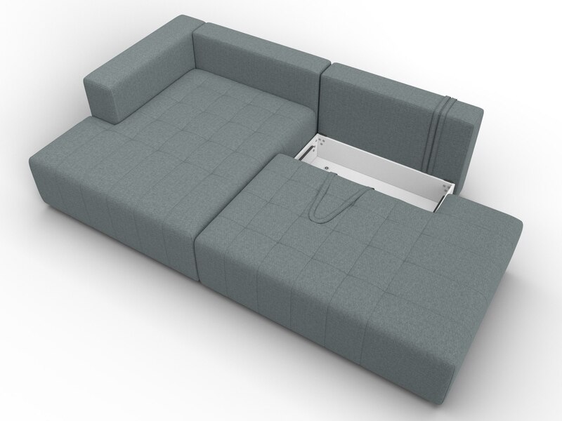 Диван угловой Лига-103 НПБ угол левый, Рогожка, Амур 07 серый