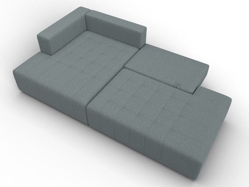 Диван угловой Лига-103 НПБ угол левый, Рогожка, Амур 07 серый