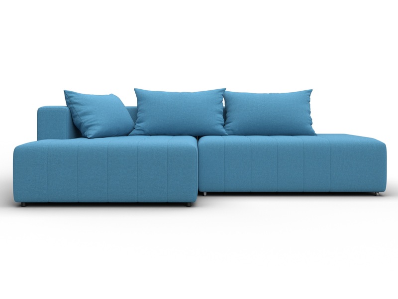 Диван угловой Лига-103 НПБ угол левый, Рогожка, Амур 10 голубой