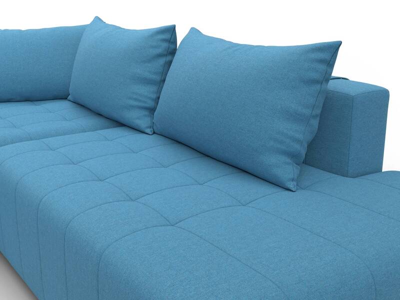 Диван угловой Лига-103 НПБ угол левый, Рогожка, Амур 10 голубой