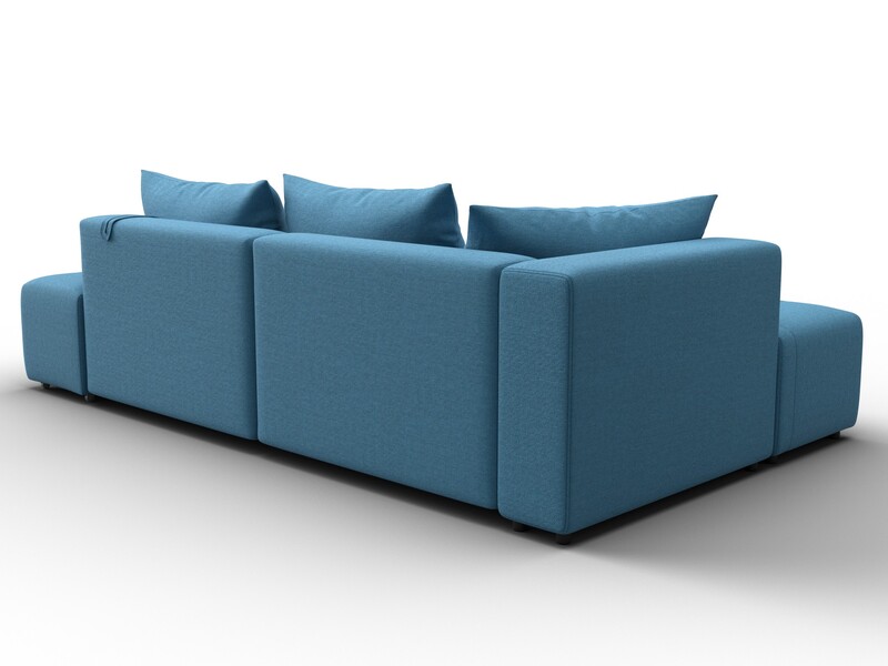 Диван угловой Лига-103 НПБ угол левый, Рогожка, Амур 10 голубой